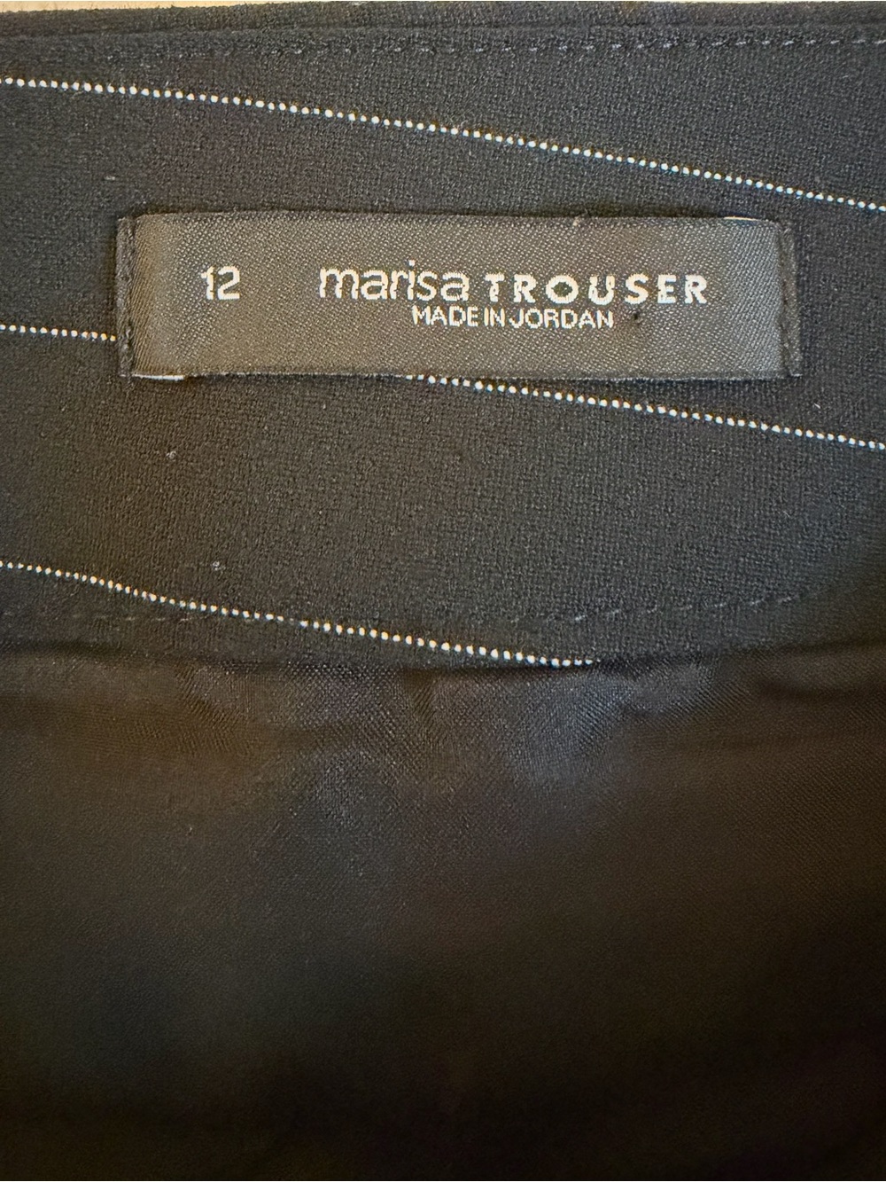LOFT Black Pinstripe Pants - size 12 - Picture 5 of 6